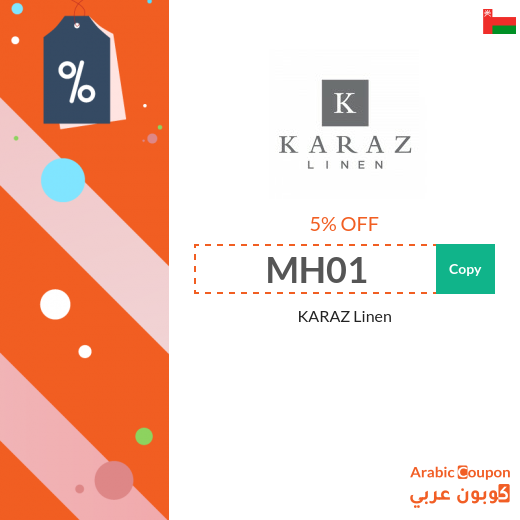 100% Active Karaz Linen discount code on all purchases