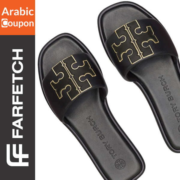 Elegant black Tory Burch slides